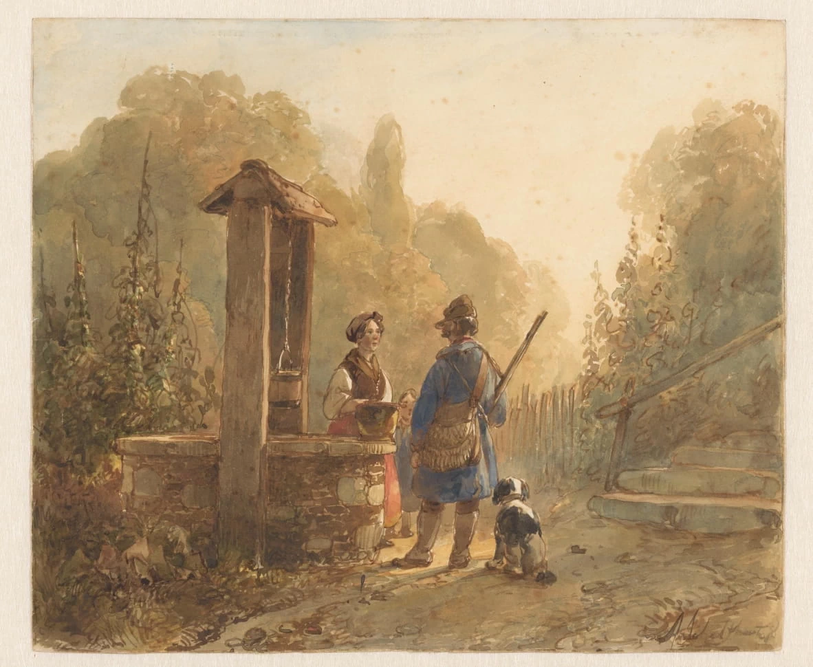 Caciatore e contadina al pozzo - Rijks Museum, Amsterdam